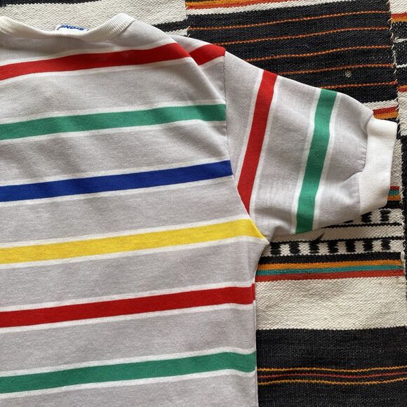 Vintage 70’s Boy’s Striped Ringer Tee Shirt. Stone Apparel. Size 14 Vintage. USA - Picture 11 of 14